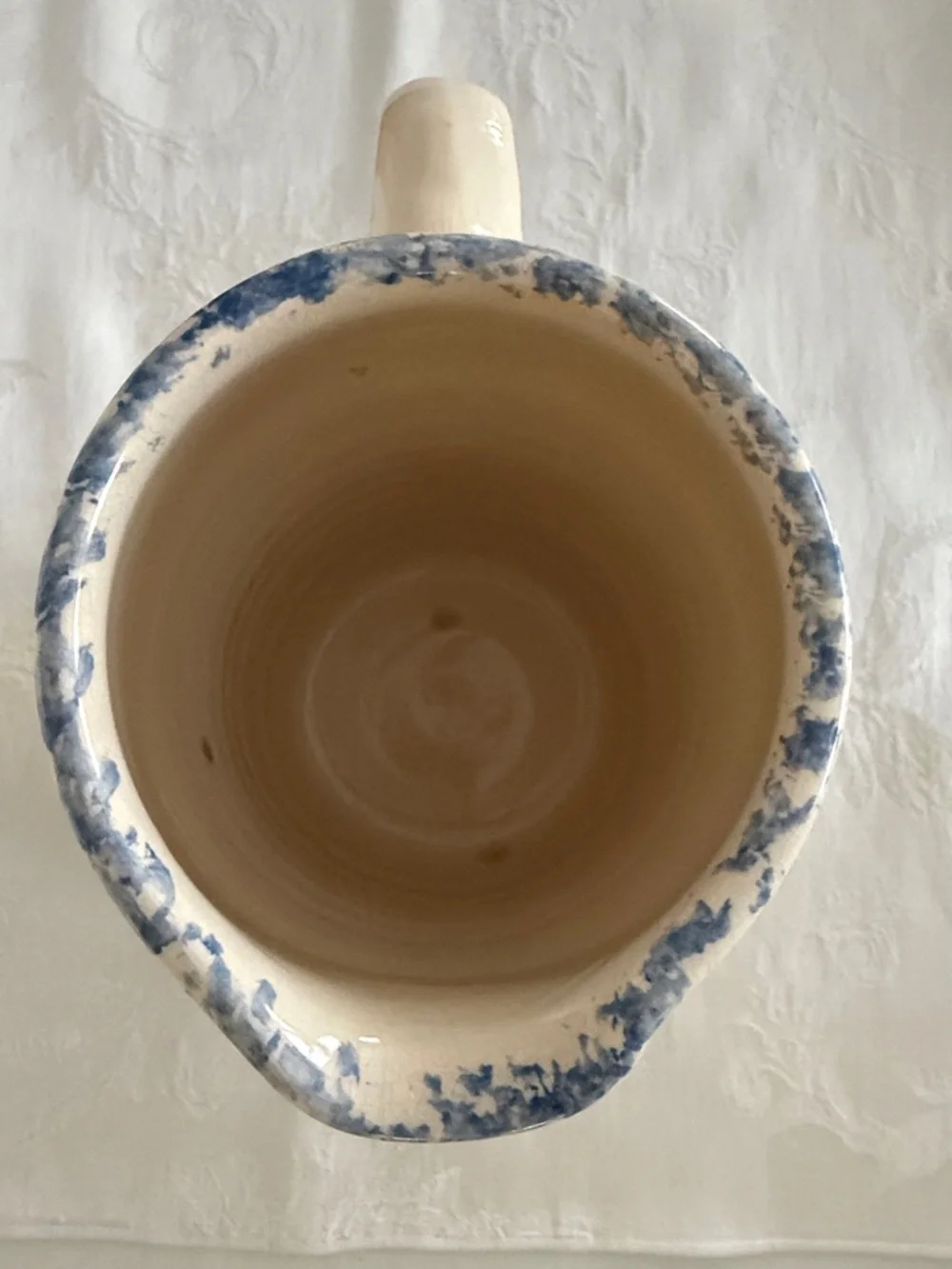 Cow Creek Pottery Pitcher, Hand-Made & Painted Bluebonnets, Vintage, 6.5” x 4.5” - Picture 6 of 10